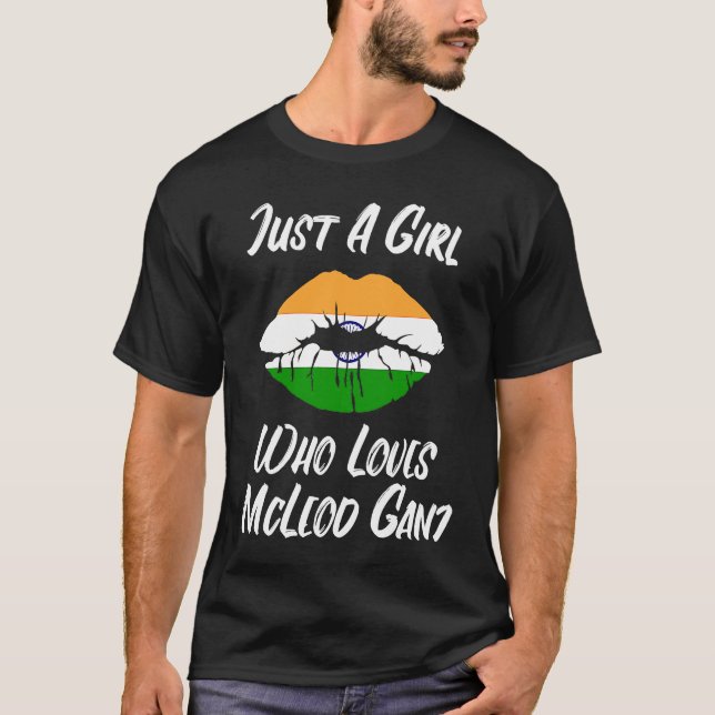 Lips Mouth Love Indian Flag McLeod Ganj T Shirt (Framsida)