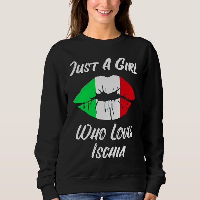 Lips Mouth Love Italian Flag Ischia T Shirt (Framsida)