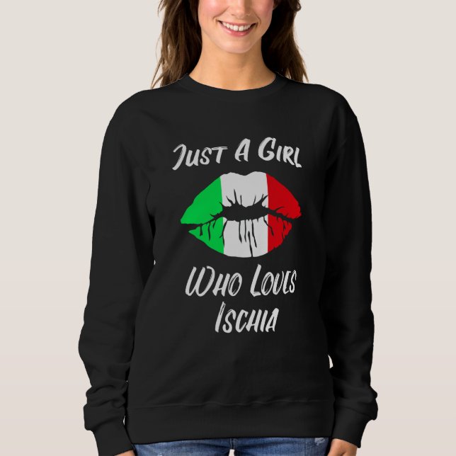 Lips Mouth Love Italian Flag Ischia T Shirt (Framsida)