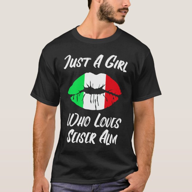 Lips Mouth Love Italian Flag Seier Alm T Shirt (Framsida)