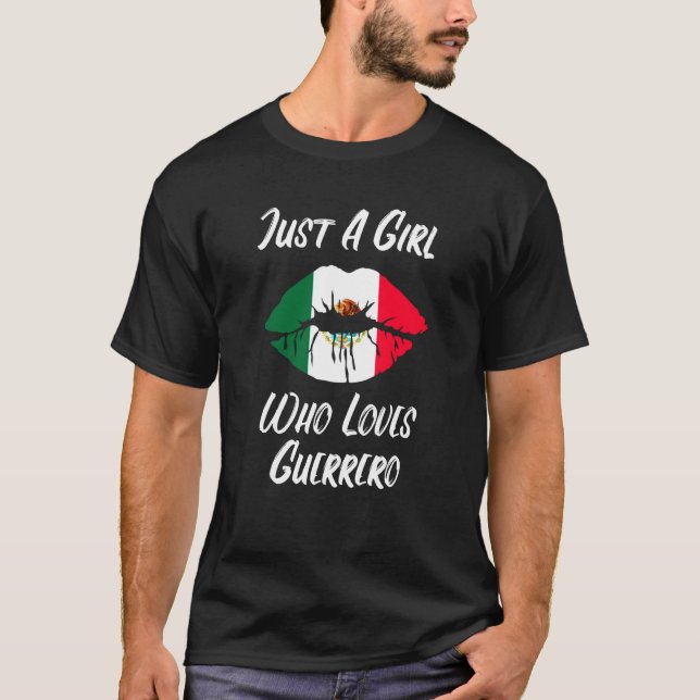 Lips Mouth Love Mexican Flag Guerrero T Shirt (Framsida)