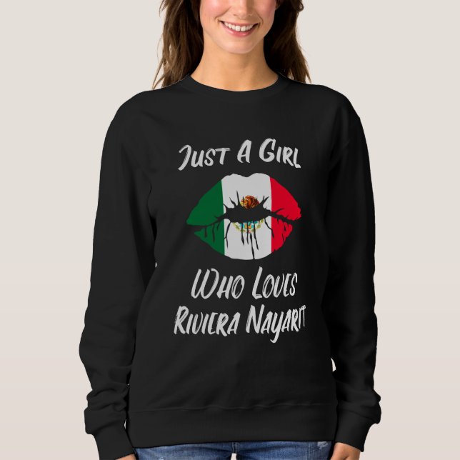 Lips Mouth Love Mexican Flag Riviera Nayarite T Shirt (Framsida)