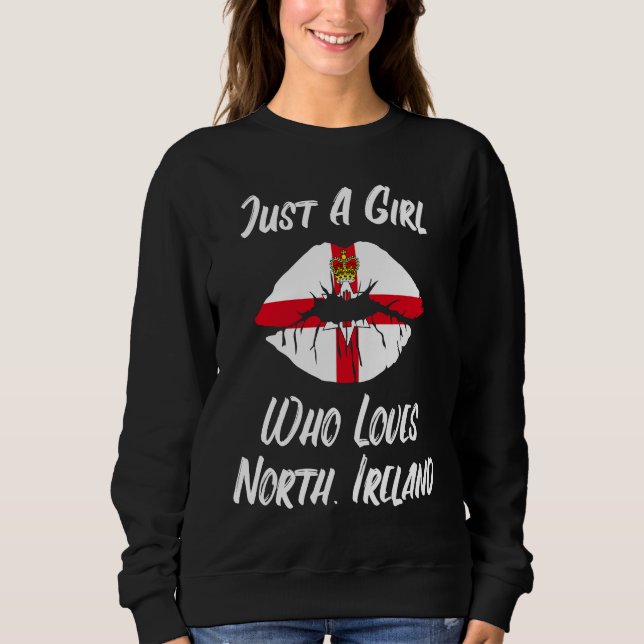 Lips Mouth Love Northern Ireland Flag T Shirt (Framsida)