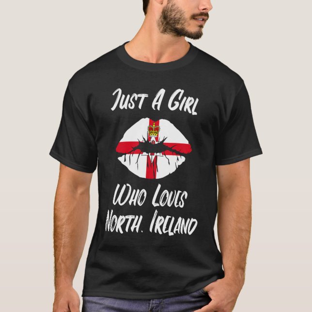 Lips Mouth Love Northern Ireland Flag T Shirt (Framsida)
