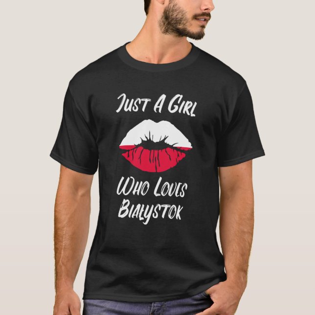 Lips Mouth Love Polish Flag Bialystok T Shirt (Framsida)