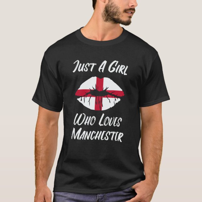 Lips Mouth Love Saint George's Cross Flag Manchest T Shirt (Framsida)