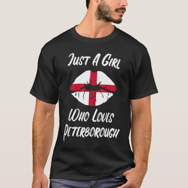 Lips Mouth Love Saint George's Cross Flag Peterbor T Shirt (Framsida)