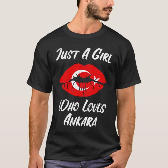 Lips Mouth Love Turkish Flag Ankara T Shirt (Framsida)