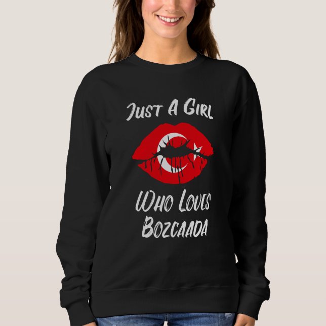 Lips Mouth Love Turkish Flag Bozcaada T Shirt (Framsida)