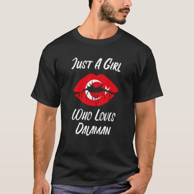 Lips Mouth Love Turkish Flag Dalaman T Shirt (Framsida)