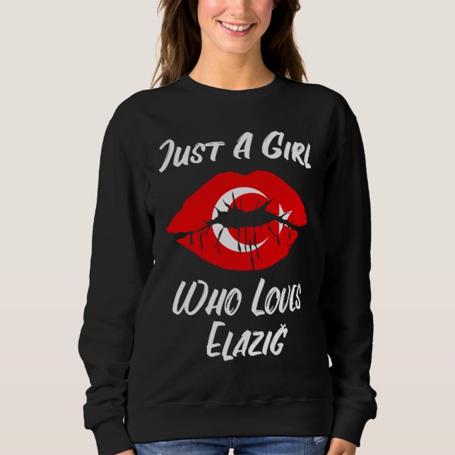 Lips Mouth Love Turkish Flag Elazig T Shirt (Framsida)