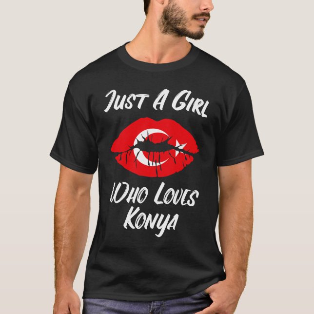 Lips Mouth Love Turkish Flag Konya T Shirt (Framsida)