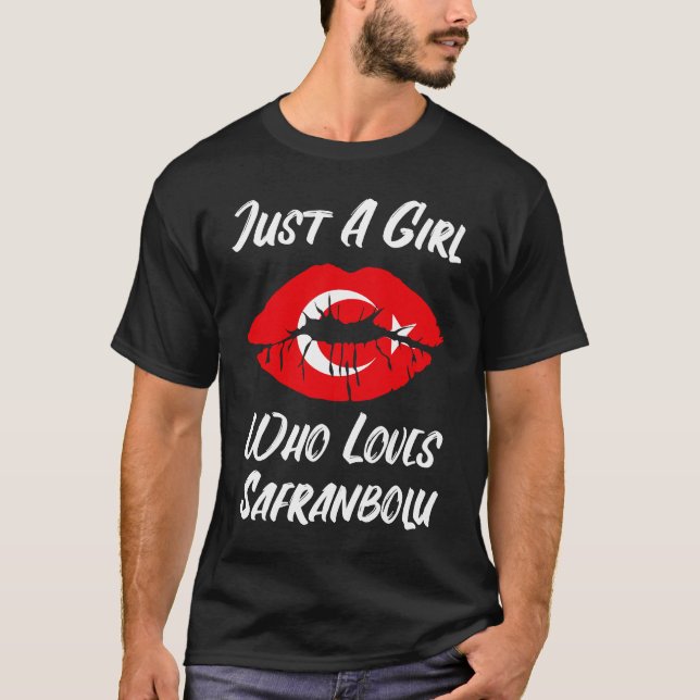 Lips Mouth Love Turkish Flag Saffranbolu T Shirt (Framsida)