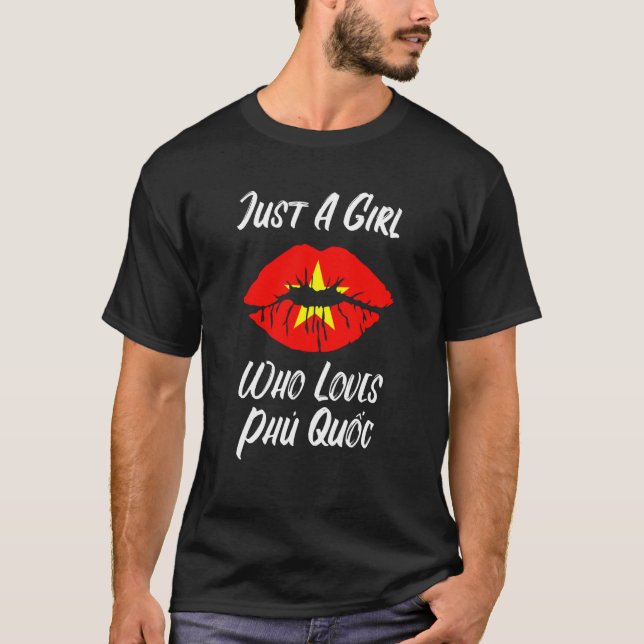Lips Mouth Love Vietnamese Flag Phu Quoc T Shirt (Framsida)