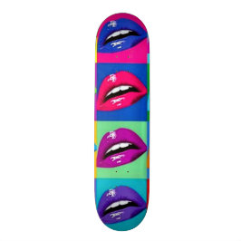Lips Pop Art -lekort Skateboard Bräda 20,5 Cm