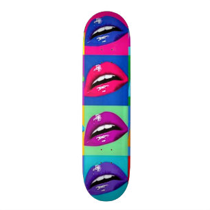 Lips Pop Art -lekort Skateboard Bräda 20,5 Cm