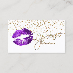 LipSense Guld Confetti & Lila Läppar Visitkort