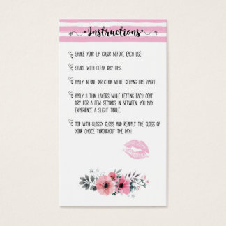 Lipsense Intructions card Visitkort