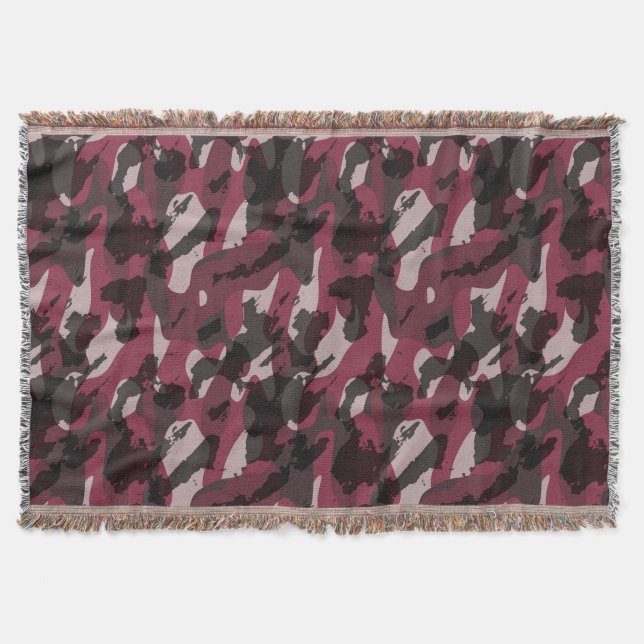 Lipstick and Dark Mauve camo abstract Filt (Framsidan)