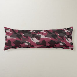 Lipstick and Dark Mauve camo abstract Kroppskudde