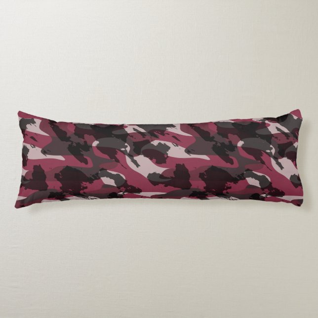 Lipstick and Dark Mauve camo abstract Kroppskudde (Framsidan)