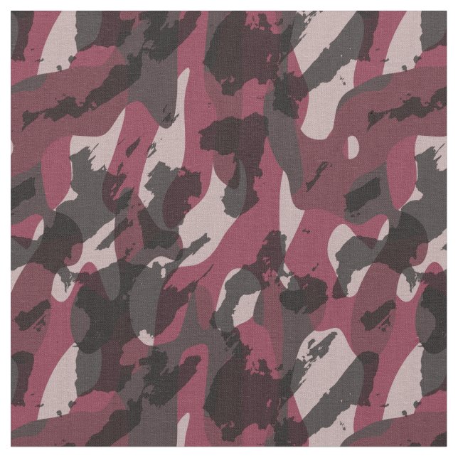 Lipstick and Dark Mauve camo abstract Tyg (Närbild)