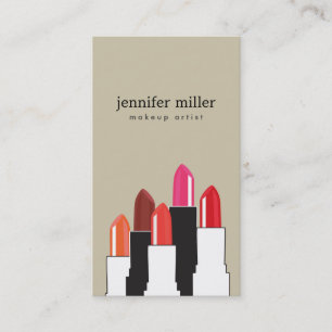 Lipstick Collage for Makeup Artist and Beauty Visitkort
