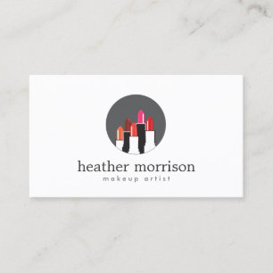 Lipstick Collage Logotyp for Makeup Artists, Beaut Visitkort