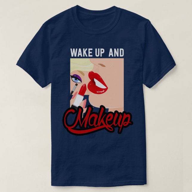 Lipstick Cosmetics Makeup Läppar Makeup T Shirt (Design framsida)