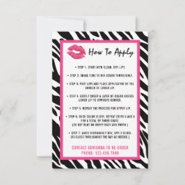 Lipstick Distributor Application/Tips Card