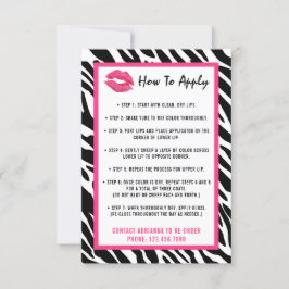 Lipstick Distributor Application/Tips Card