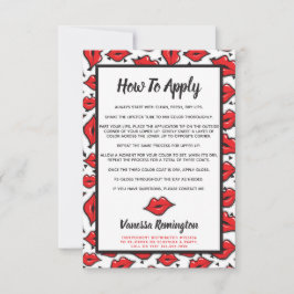 Lipstick Distributor Application/Tips Card