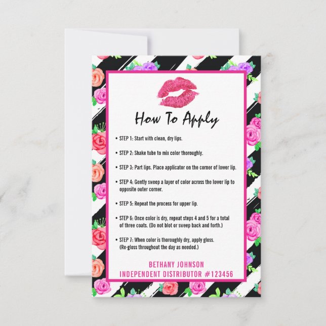 Lipstick Distributor Application/Tips Card (Framsida)