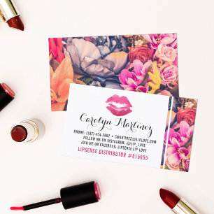 Lipstick Distributor Blommigt Kiss Läppar Plain Ba Visitkort