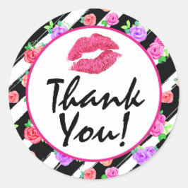 Lipstick Distributor Glam Ro Kiss Läppar Tack Runt Klistermärke