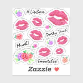 Lipstick Distributor Kiss Planner Sticker Lakan Klistermärken