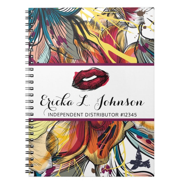 Lipstick Distributor Lip Personlig Modern Anteckningsbok Med Spiral (Framsidan)