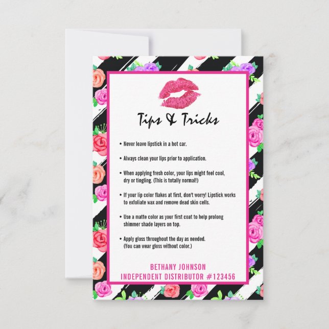 Lipstick Distributor Lip Tips & Tricks Kiss Card (Framsida)