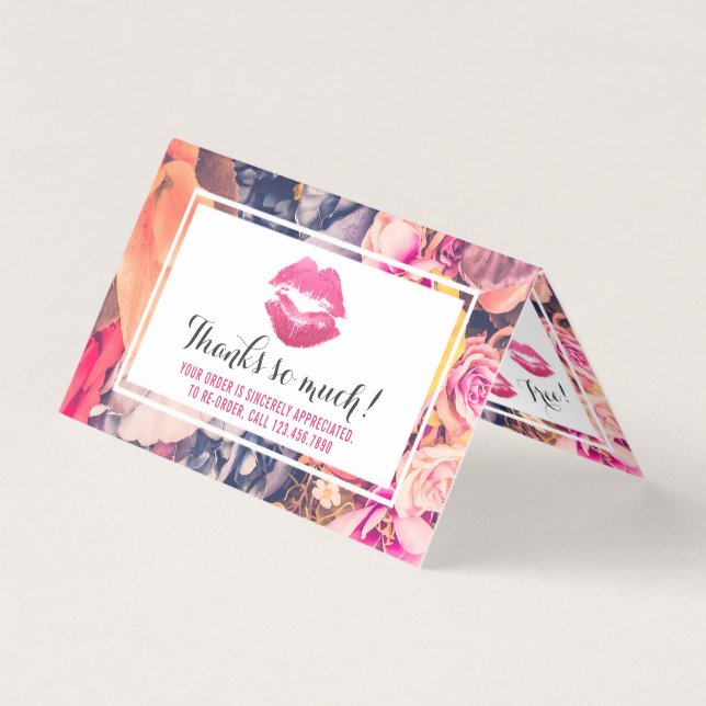 Lipstick Distributor Loyalty Frimärke Kiss Tack Kort (Framsida)