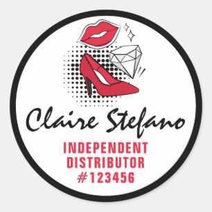 Lipstick Distributor Modern Glamor Beauty Kiss Runt Klistermärke