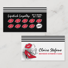 Lipstick Distributor Modern Glamor Loyalty Frimärk Lojalitetskort