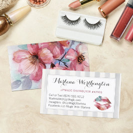 Lipstick Distributor Watercolor Kiss Plain Back Visitkort