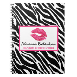 Lipstick Distributor Zebra Kiss Läppar Personlig Anteckningsbok