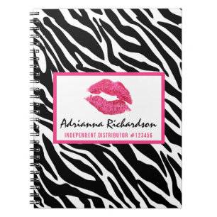 Lipstick Distributor Zebra Kiss Läppar Personlig Anteckningsbok