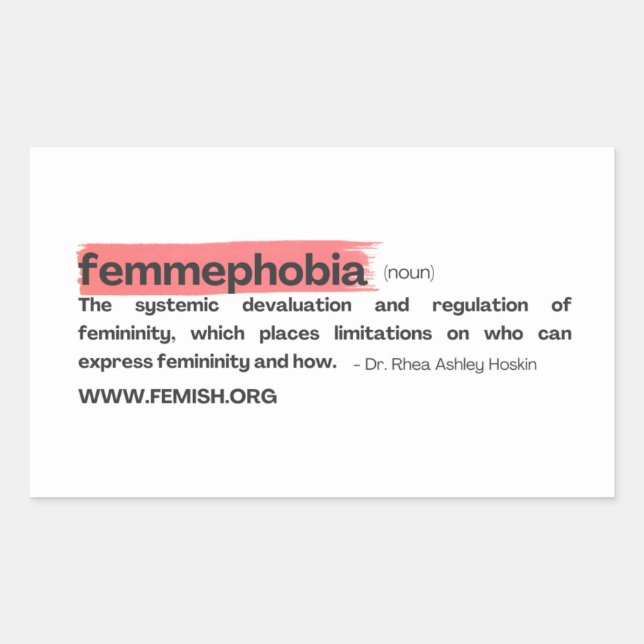 Lipstick FEMMEPHOBIA Sticker Rektangulärt Klistermärke (Framsida)