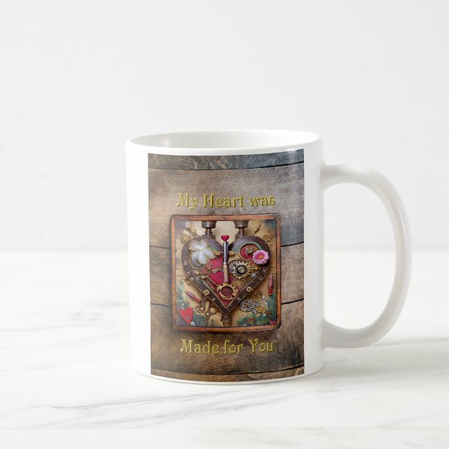 Lipstick Flowers Heart Steampunk Series Kaffemugg (Höger)