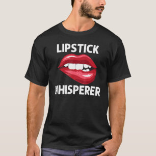 Lipstick för kvinnor Flickor som klipper rött Läpp T Shirt