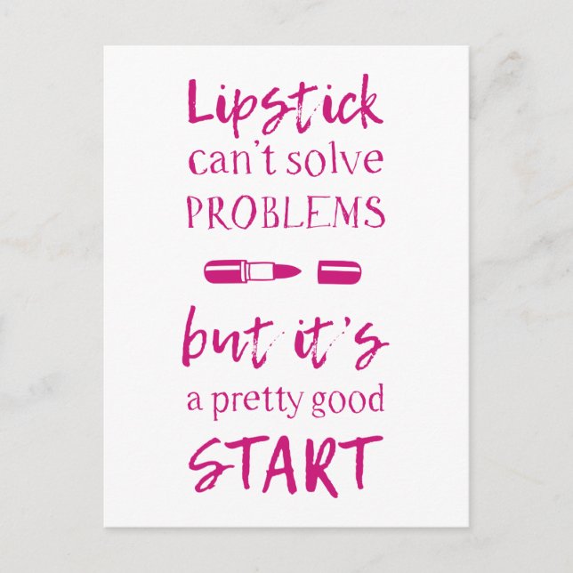 Lipstick kan inte lösa problem vykort (Framsida)