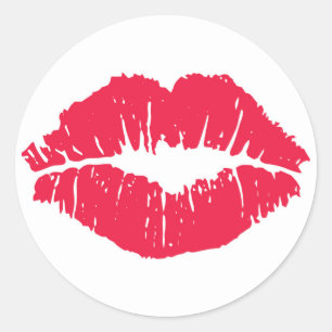 Lipstick Kis Runt Klistermärke