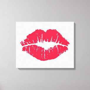 Lipstick Kiss Canvastryck
